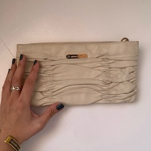 Michael Kors beige clutch